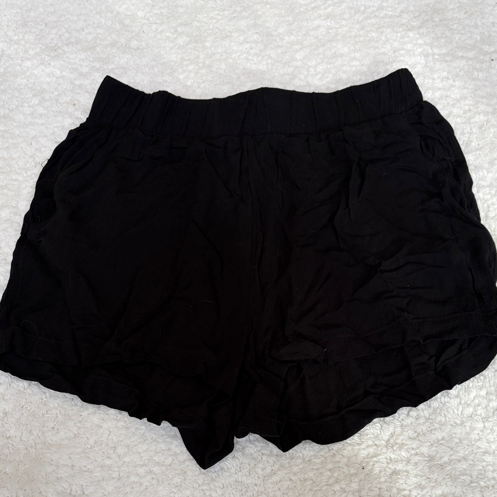 Women's Black Flowy Shorts